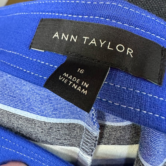 Ann Taylor NWOT Blue & Cream Stripes Knit Skirt - Picture 6 of 12